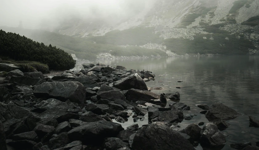 black and white pograph of a body of water