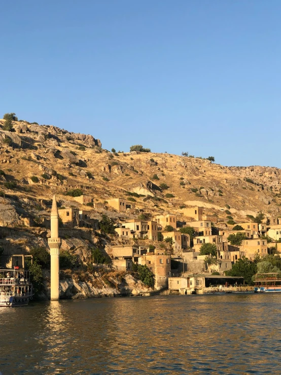 this is the view of a village on top of the hill