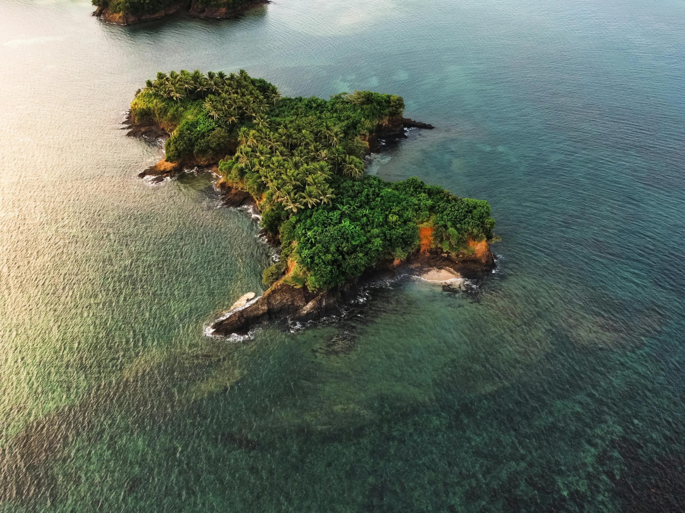 an island in the middle of a body of water