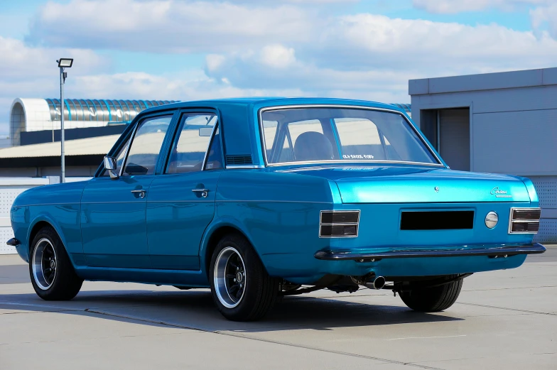 the old pick up is painted bright blue