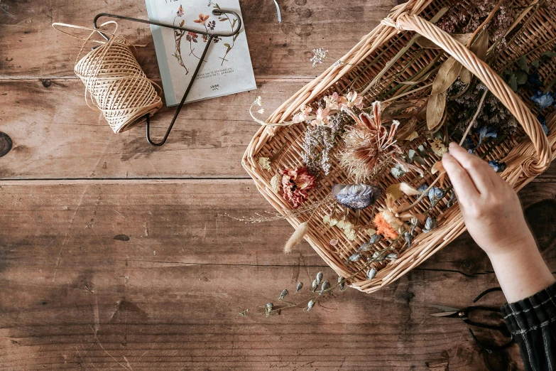 some birds in a basket on the table