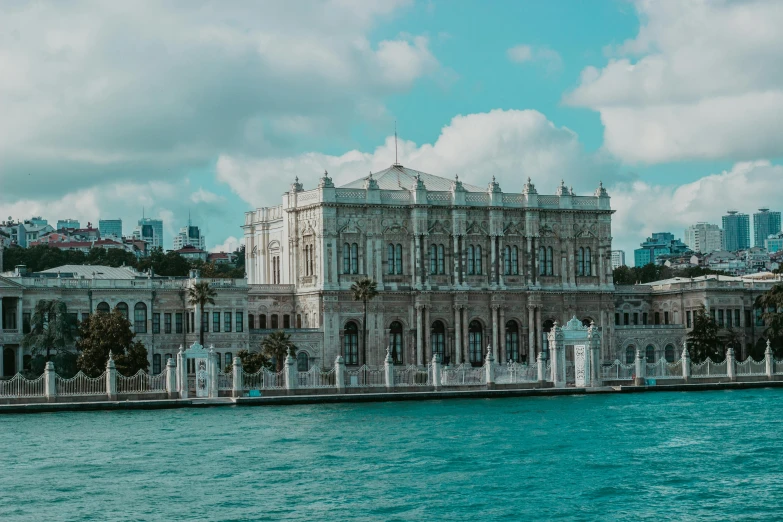 a large building on top of the ocean