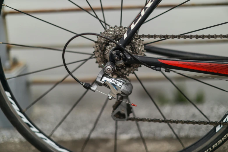 a bike that is parked on some cement