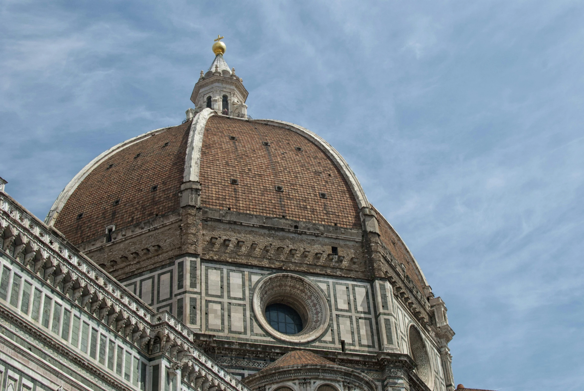 dome top in front of cloudy sky and sky background