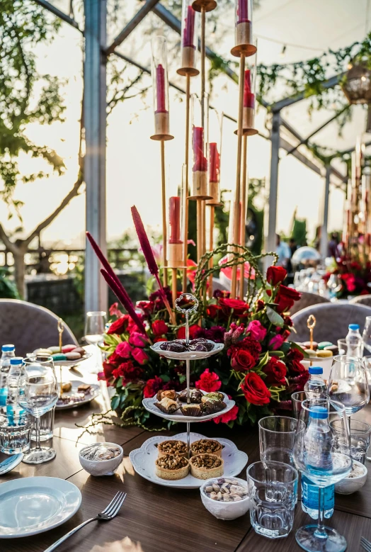 an image of a fancy table set with flowers