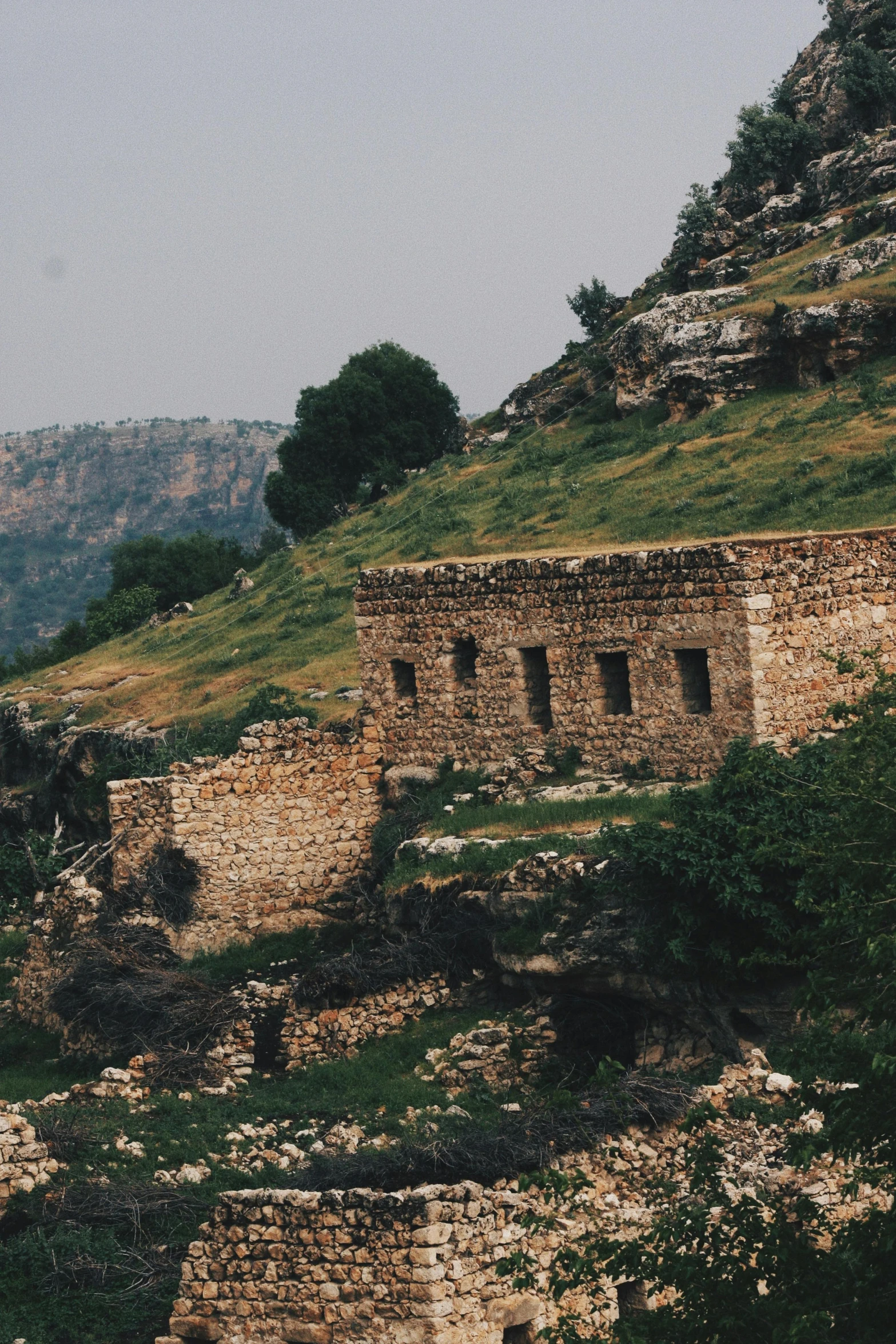 the old building was made to look like it had a collapsed roof