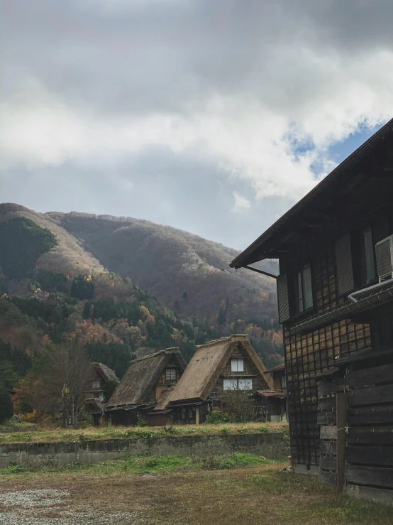 this is the view of some houses from outside