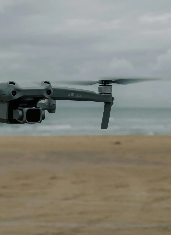 the flying camera has been deployed on the beach