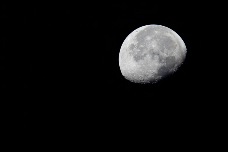 the moon in black sky with no clouds