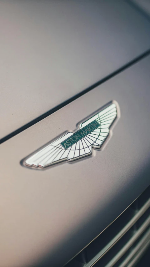 a close up of the badge on a small car