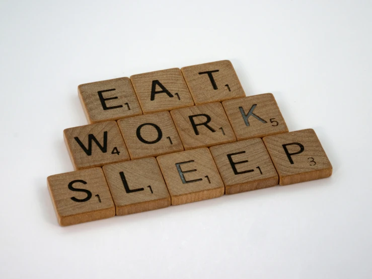 this is an image of the word eat work sleep