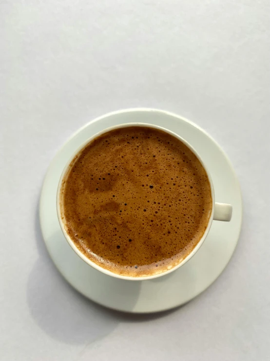 a cup of cappuccino on a saucer