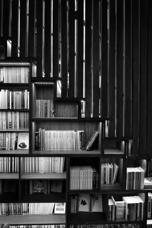 a bookcase with many books inside of it