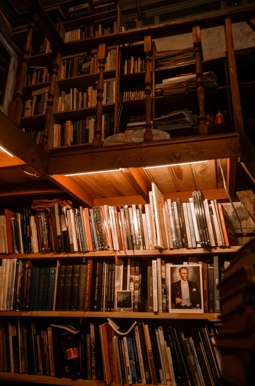 a full view of several books in a room