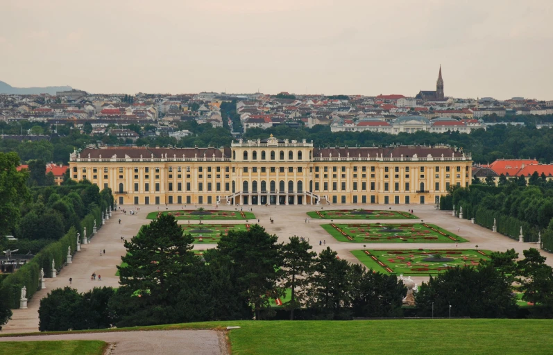 the palace from a high angle is shown