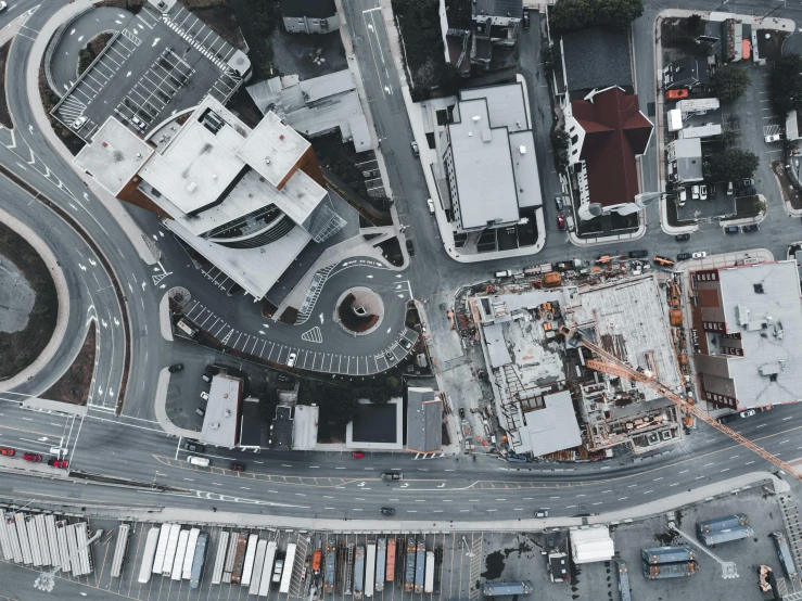 aerial pograph of a large city intersection