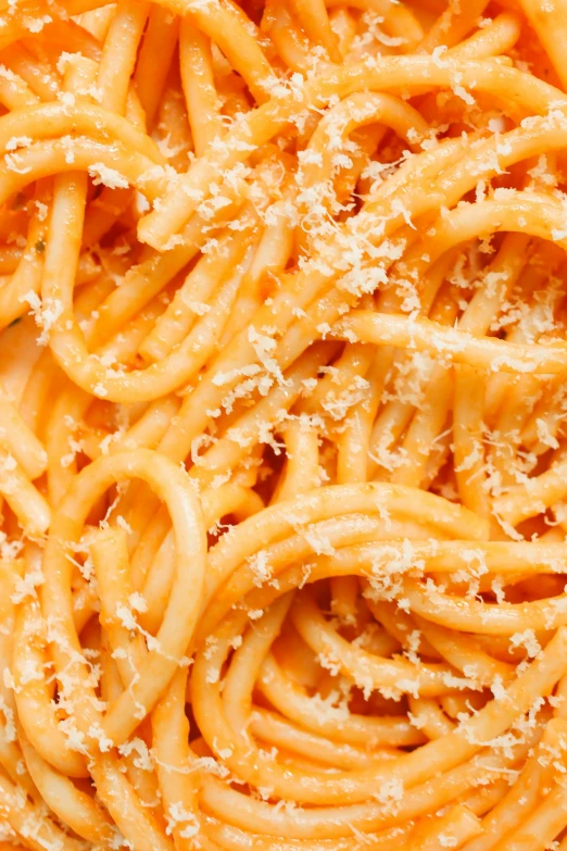 an aerial view of spaghetti on a plate