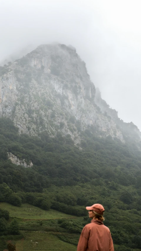 a person is looking at a mountain range