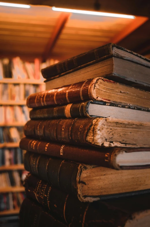 a stack of books on top of each other