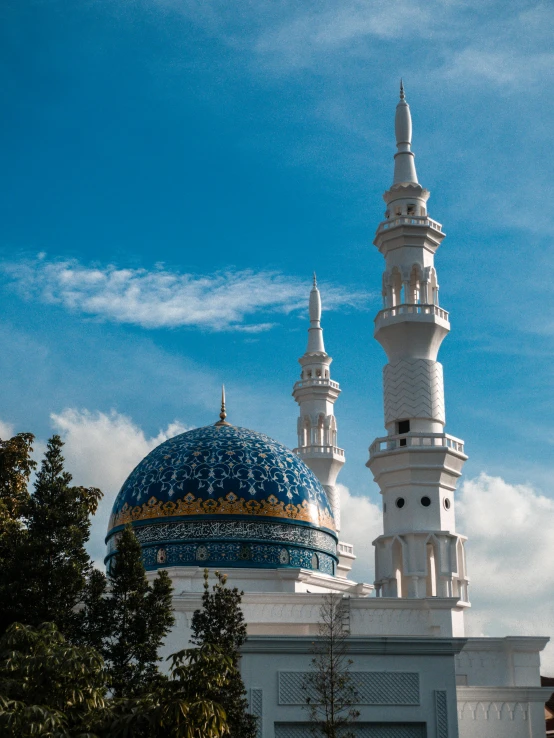 there are domes on the white building