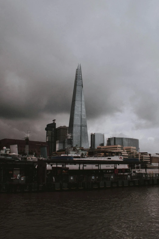 a cloudy sky above a city with buildings