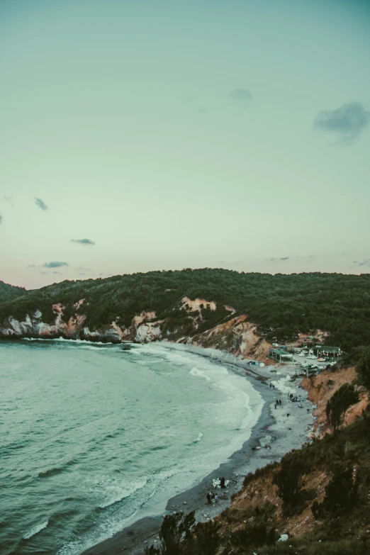 the coast of a large body of water