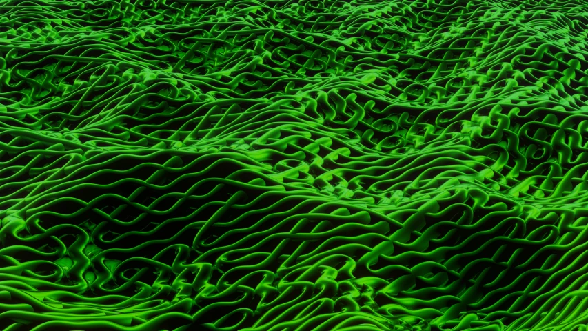 green colors of wavy lines creating a pattern on the bottom of a large green object