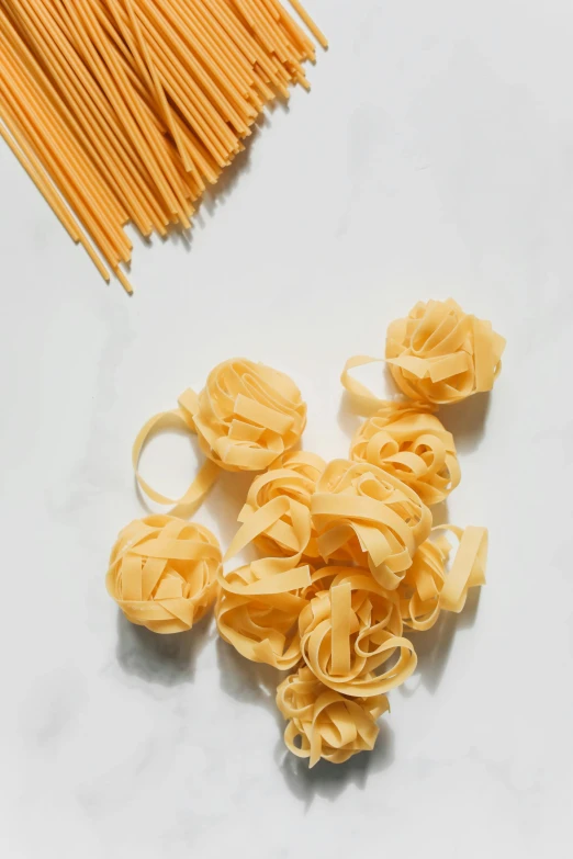 pasta and noodles on white background