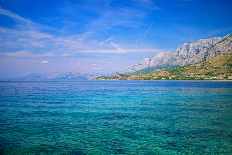 clear water in the middle of a mountainous region