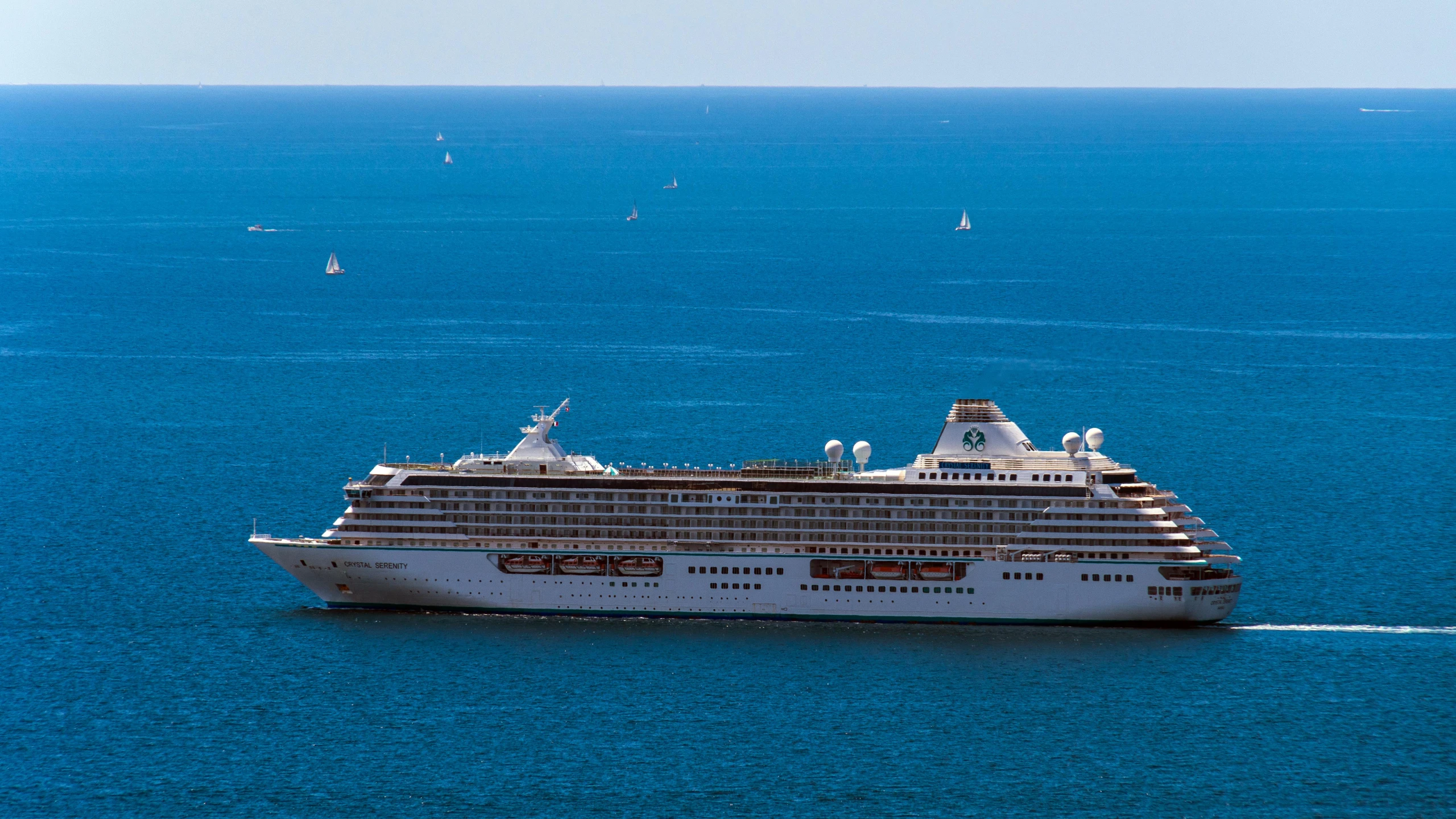 a cruise ship in the middle of the ocean