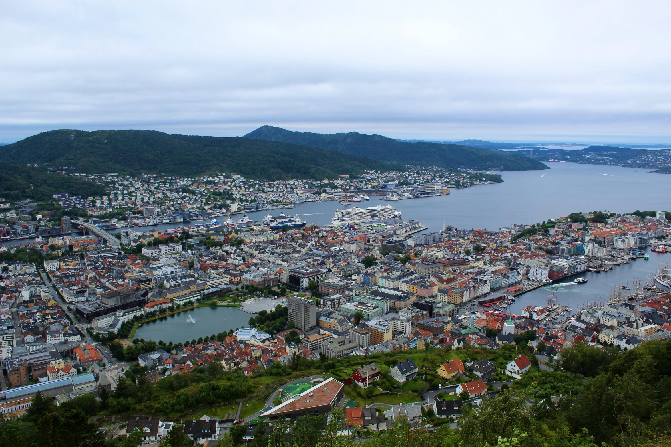 this is an aerial view of the city