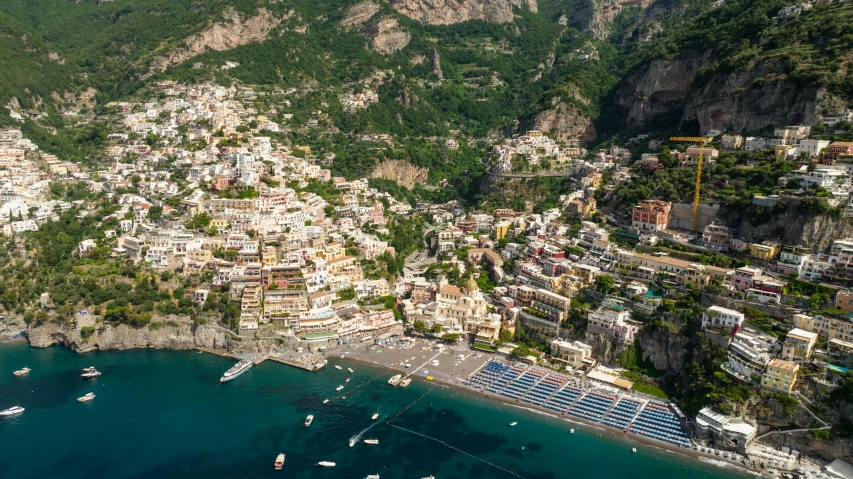 a view of a beach from the air