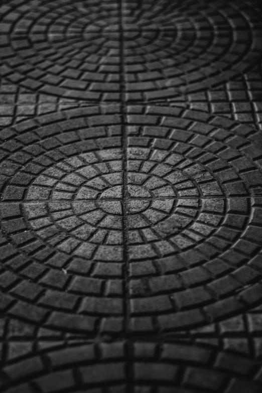 black and white po of the floor made out of tiles