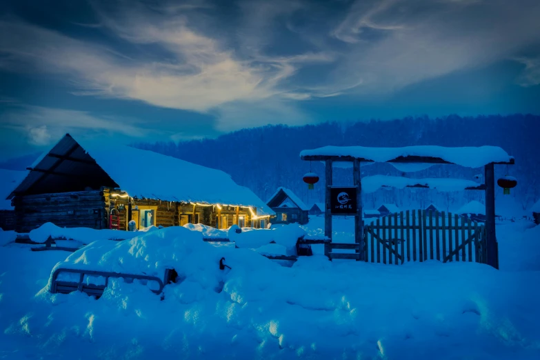 there is a house that has been buried under the snow