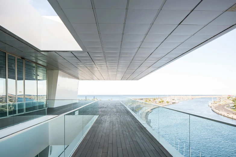 there are two different balconies located near the water