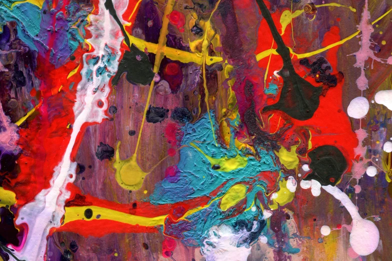 an abstract painting with multi - colored and abstract shapes