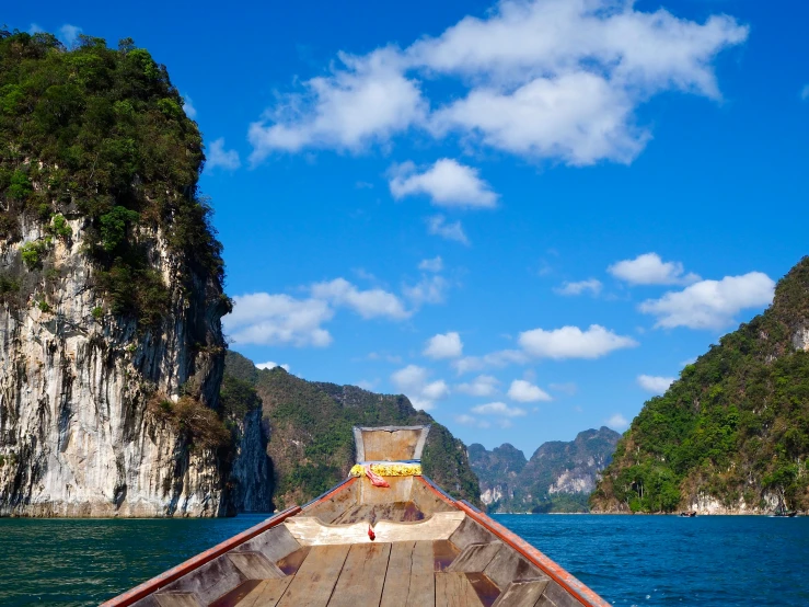 a boat going down a body of water