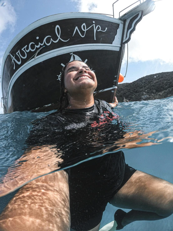 a man in the ocean on a surf board