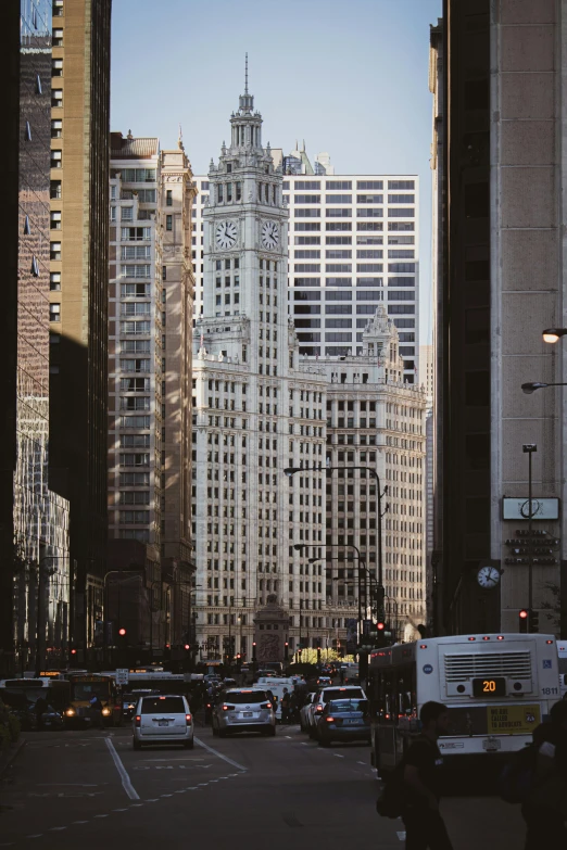 a traffic jam on an urban street during the day