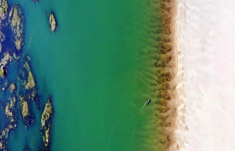 a view from the air of a sandy beach