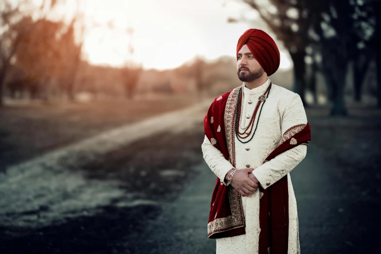 a man standing in the middle of a road