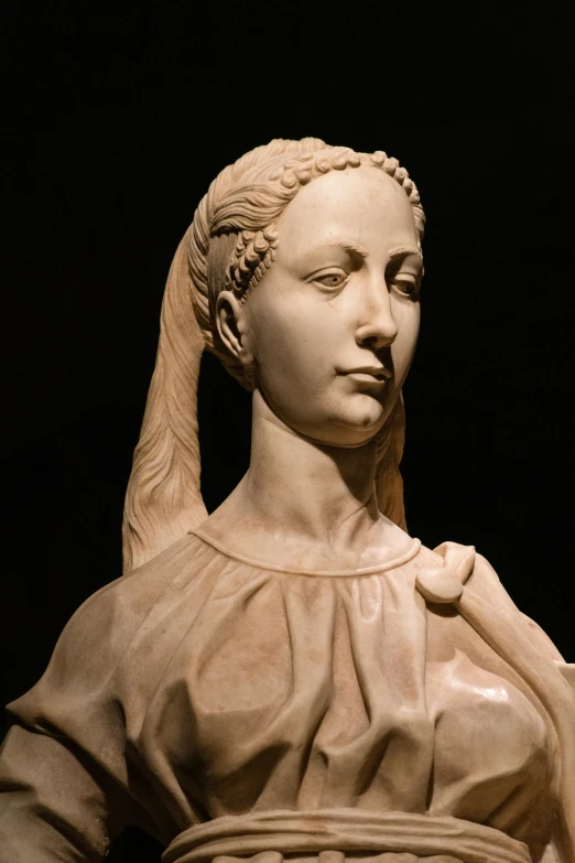 the head and shoulders of a marble sculpture