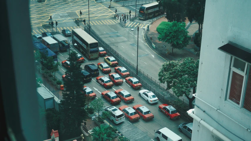 a bunch of cars are parked next to each other