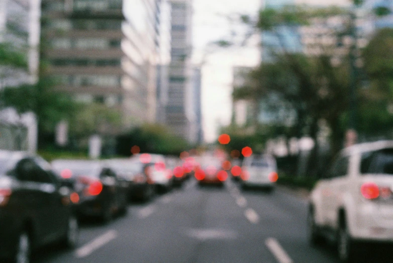 blurred pograph of cars on a city street