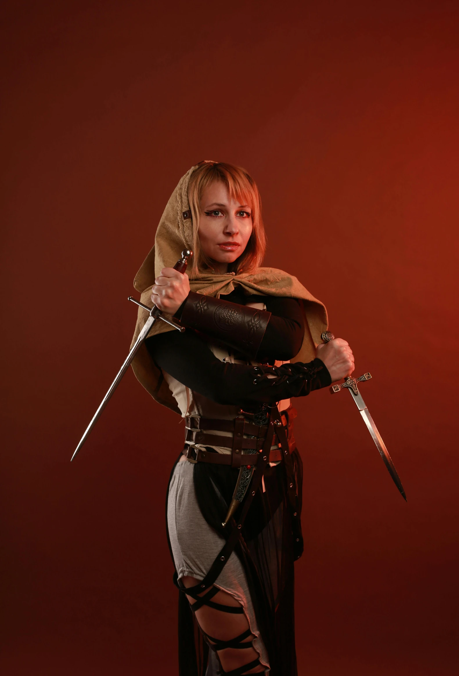 a person in armor is posing for a picture