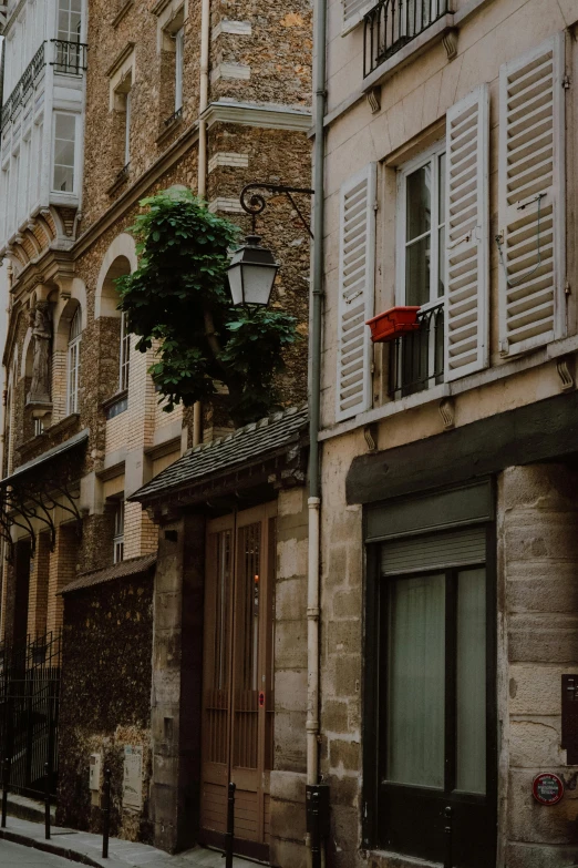 a street view with a few buildings and windows