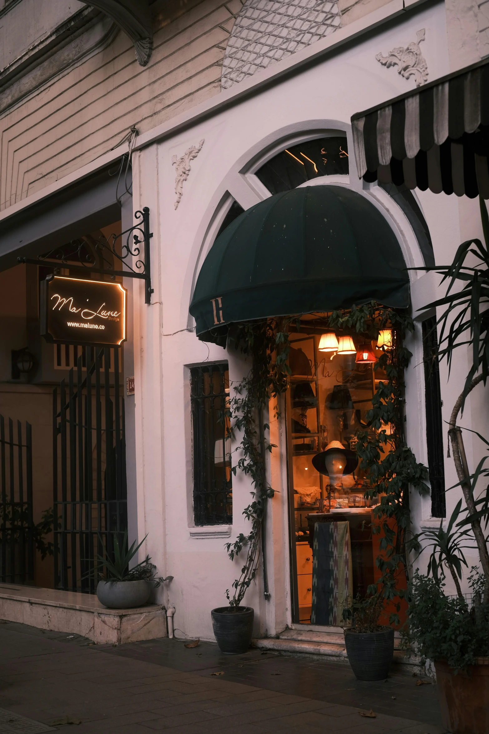 a restaurant with an open window and door