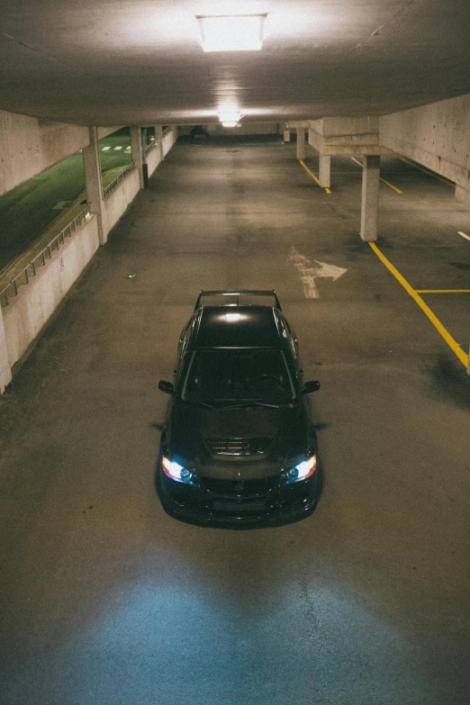 an empty car parking lot with no cars parked