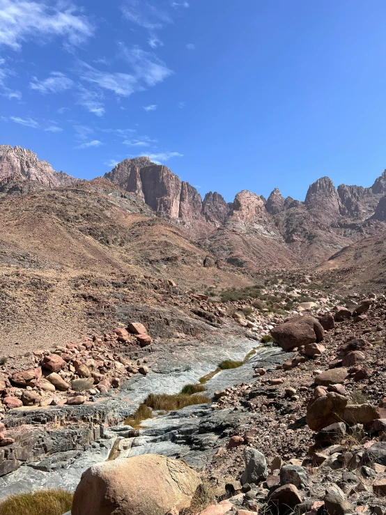 a river in a dry mountain valley is pictured