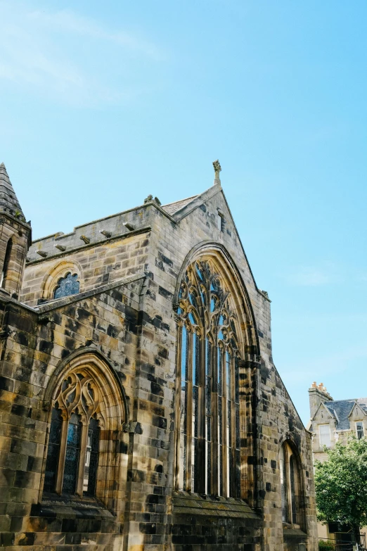 a tall stone cathedral on a clear day